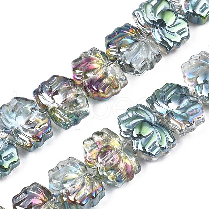 Electroplate Glass Beads Strand EGLA-S188-24-C02-1