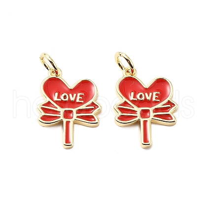 Brass Enamel Pendants KK-L237-025G-02-1