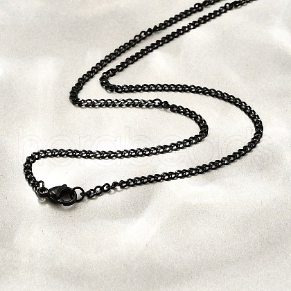 304 Stainless Steel Curb Chain Necklaces NJEW-L162-01A-B-1