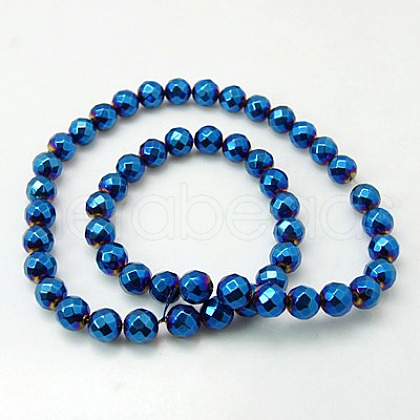 Non-Magnetic Synthetic Hematite Beads Strands G-C018-8mm-1