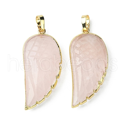 Natural Rose Quartz Pendants G-O204-03D-1