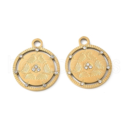 304 Stainless Steel Rhinestone Pendants STAS-Z122-43G-1