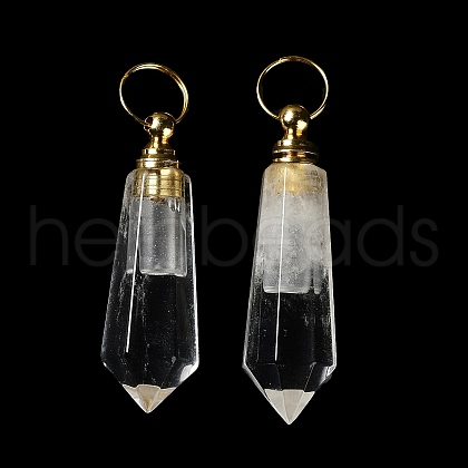 Natural Quartz Crystal Perfume Bottle Pendants G-A026-15-1