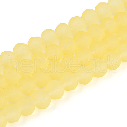 Baking Paint Frosted Glass Beads Strands FGLA-N003-6mm-08-1