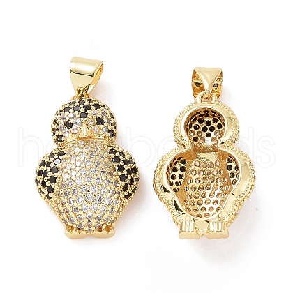 Brass Micro Pave Cubic Zirconia Pendants KK-C012-01G-1