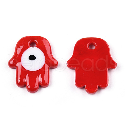 Opaque Handmade Lampwork Pendants LAMP-T011-15-B04-1