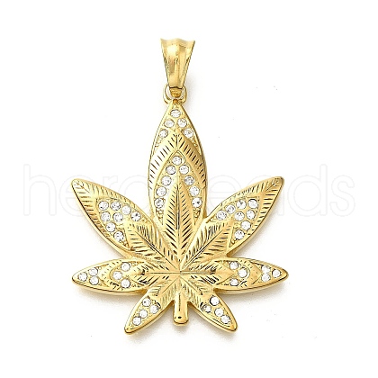 304 Stainless Steel Crystal Rhinestone Pendants STAS-P387-02G-1