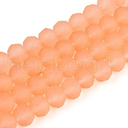 Baking Paint Frosted Glass Beads Strands FGLA-N003-6mm-06-1