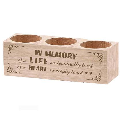 3 Hole Wood Candle Holders DIY-WH0375-007-1