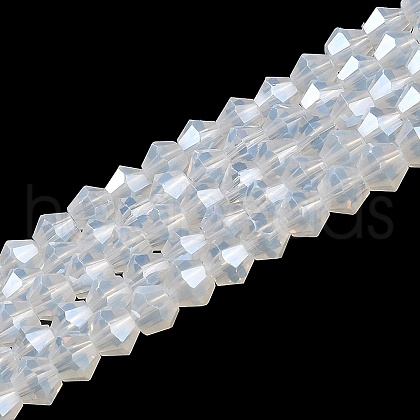 Imitation Jade Electroplate Glass Beads Strands EGLA-A039-J6mm-A05-1
