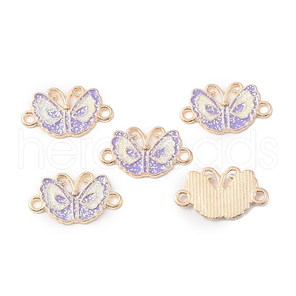 Alloy Lilac Enamel Connector Charms ENAM-CJC0019-01D-1