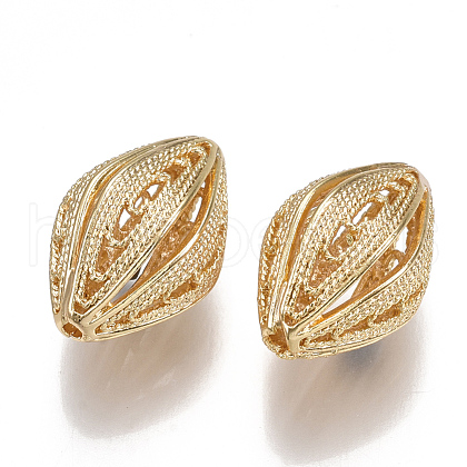 Brass Filigree Beads X-KK-S350-162G-1