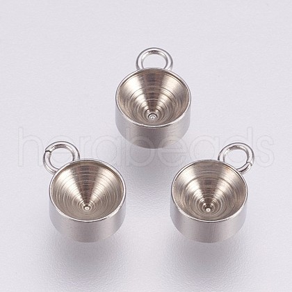 Tarnish Resistant 201 Stainless Steel Pendant Rhinestone Settings STAS-I088-L-04P-1