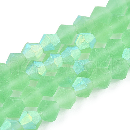 Imitate Austrian Crystal Bicone Frosted Glass Beads Strands GLAA-F029-TM4mm-A24-1