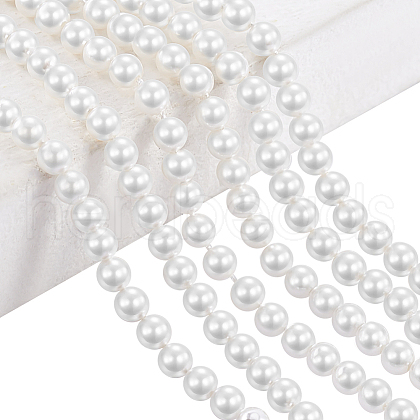 AHADERMAKER 2 Strands Natural White Shell Beads Strands SHEL-GA0001-19B-1