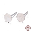 925 Sterling Silver Flat Pad  Stud Earring Findings STER-K167-045E-S-9