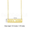 Brass Rectangle with Moon Phase Pendant Necklace with Cable Chains for Women JN1026B-2