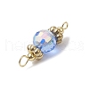 6Pcs 6 Colors Faceted Round Glass Connector Charms PALLOY-JF03141-5