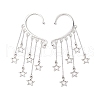 Star Tibetan Style Alloy Cuff Earrings for Women EJEW-TA00525-1