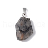 Natural Black Rutilated Quartz Pendants G-F739-03P-02-2