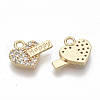 Brass Micro Pave Clear Cubic Zirconia Charms KK-S355-010-NF-1