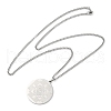 Non-Tarnish 304 Stainless Steel Curb Chain Pendant Necklaces NJEW-H034-01P-2