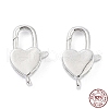 Anti-Tarnish Rhodium Plated 925 Sterling Silver Lobster Claw Clasps STER-K173-15P-3