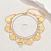 Vintage Iron Round Coin Chain Tassel Anklets for Women LU3450-3