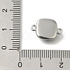 Brass Pave Black Glass Square Links Connector Charms KK-K388-20P-3