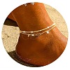 Heart Alloy Cubic Zirconia Double Layer Anklets WG95339-01-1