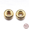 Real 18K Gold Plated Flat Round 925 Sterling Silver Spacer Beads STER-M101-10-5mm-2