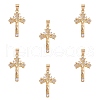 6Pcs Brass Micro Pave Clear Cubic Zirconia Pendants ZIRC-SZ0003-62-1