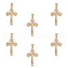 6Pcs Brass Micro Pave Clear Cubic Zirconia Pendants ZIRC-SZ0003-62-1