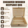 Rectangle Wooden Memory Keepsake Boxes with Lids CON-WH0101-027-4