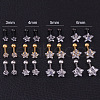 316L Surgical Stainless Steel Clear Cubic Zirconia Star Cartilage Earrings WGC4894-07-1