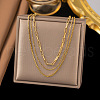 304 Stainless Steel 3 Layer Necklaces for Women NJEW-C084-03G-1