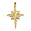 Rack Plating Brass Micro Pave Cubic Zirconia Pendants KK-U035-07G-01-1