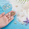   16Pcs Natural Paua Shell & Brass Teardrop Charms FIND-PH0022-59-3
