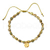 Bohemian Style Natural Idocrase Cube Braided Bead Bracelet YV1392-6-1
