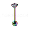 304 Stainless Steel with Cubic Zirconia Tongue Rings WG3BE28-03-1