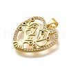 Rack Plating Brass Micro Pave Cubic Zirconia Pendants KK-L226-051G-05-2