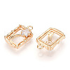 Rack Plating Brass Micro Pave Cubic Zirconia Pendants KK-K333-90G-2