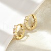 Brass Micro Pave Clear Cubic Zirconia Hoop Earrings EJEW-D311-136G-1