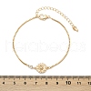 Brass Micro Pave Cubic Zirconia Birthday Flower Link Bracelets BJEW-U031-01G-04-5