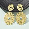 304 Stainless Steel Dangle Stud Earrings for Women EJEW-K268-12A-G-1