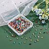 CREATCABIN 800Pcs 8 Colors 2-Hole Glass Seed Beads SEED-CN0001-05-6