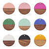 Cheriswelry 18Pcs 9 Colors Opaque Resin & Walnut Wood Pendants RESI-CW0001-17-9
