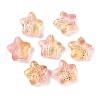 Transparent Spray Painted Glass Beads X1-GLAA-NH0003-01B-1