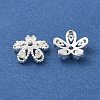 Flower Rack Plating Brass Micro Pave Cubic Zirconia Beads KK-S399-01D-2