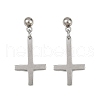 201 Stainless Steel Dangle Stud Earrings EJEW-P314-01A-P-4
